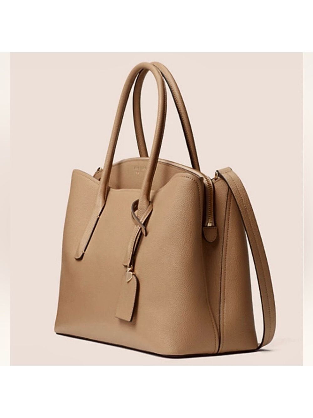 Kate Spade Pebble Leather Margaux Medium Tan Satchel.
New without tags